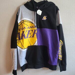 Los Angeles Lakers Hoodie Mens Medium NBA Basketball Jigsaw Pullover